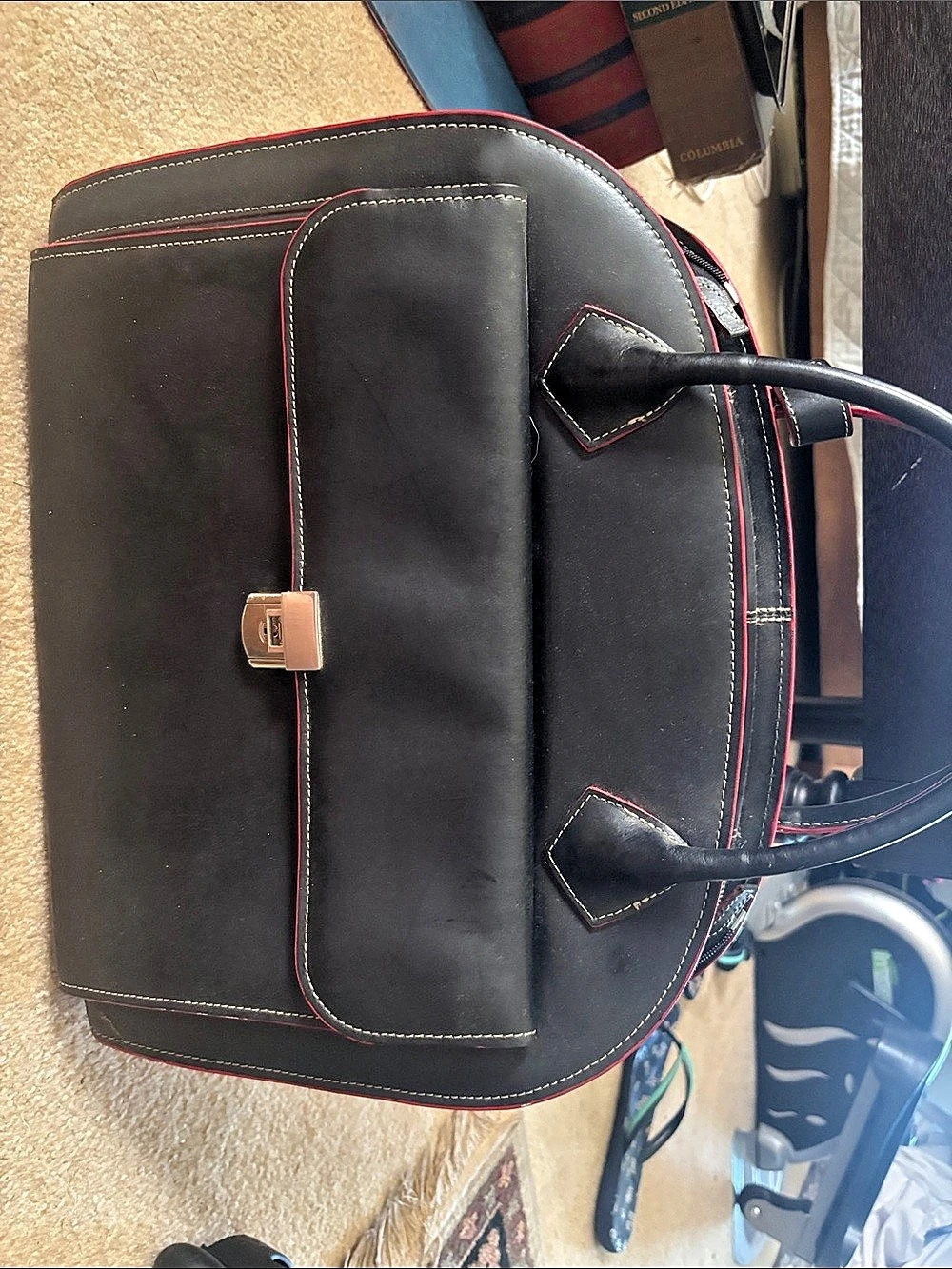 McKlein Roseville Black & Red Laptop Bag